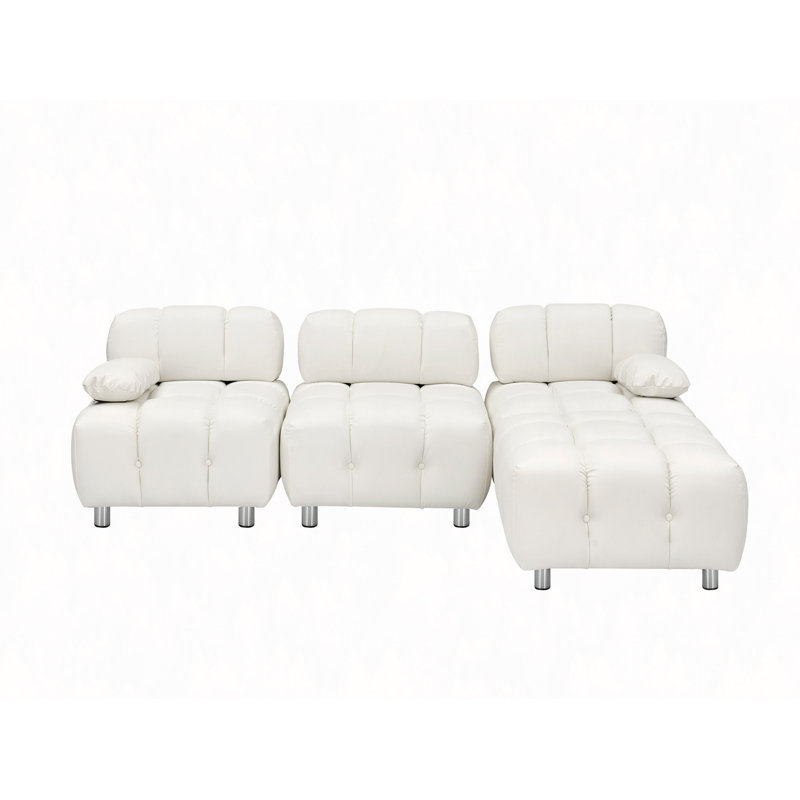 Le canapé 90,60 po en tissu blanc, imperméable, résistant aux taches et aux rayures, peut s'asseoir confortablement dans la chambre à coucher sans prendre de place