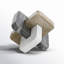 Cole And Grey Marble Geometric Link Knot Sculpture