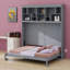 Lit escamotable mural Murphy avec tablettes supérieures et USB