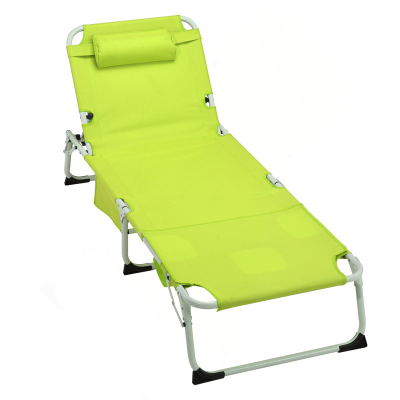 Chaise de bronzage 3 en 1 robuste avec trou pour le visage Chaise longue réglable à 5 positions pour l'extérieur