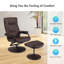 81.28cm Wide Faux Leather Swivel Ergonomic Recliner-490283425