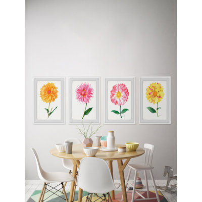 " Flower Power Quadriptych " 4 - Pieces