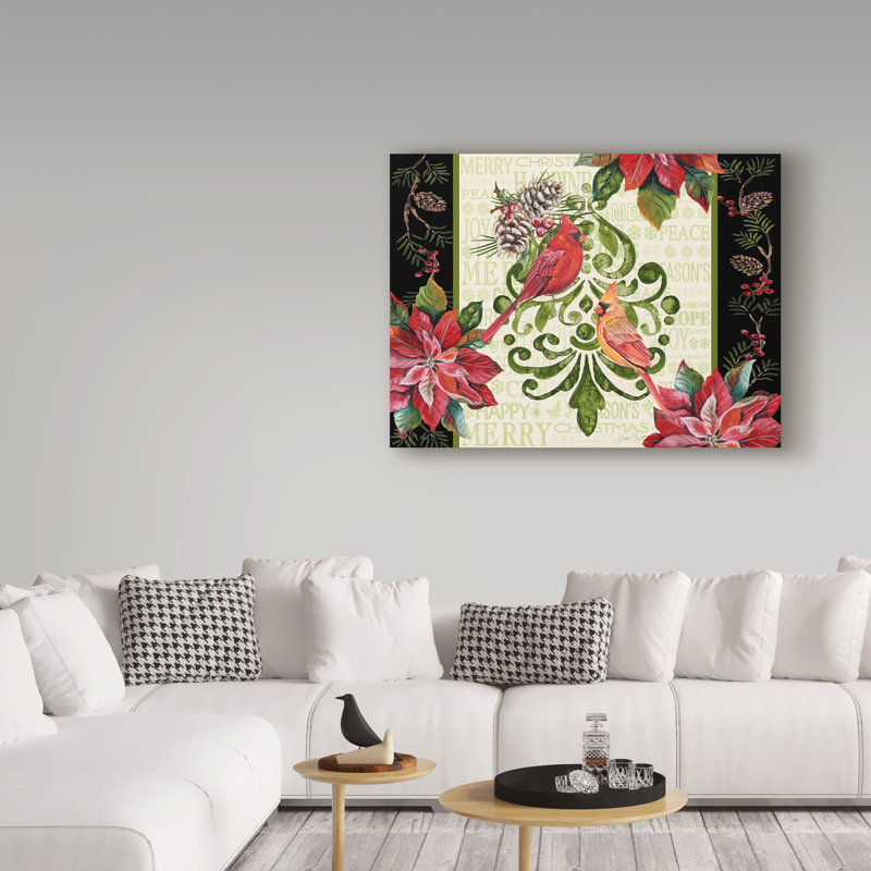 «Holiday Cardinals 2» par Deagen, impression sur toile tendue, H 24 po x l 32 po x P 2 po