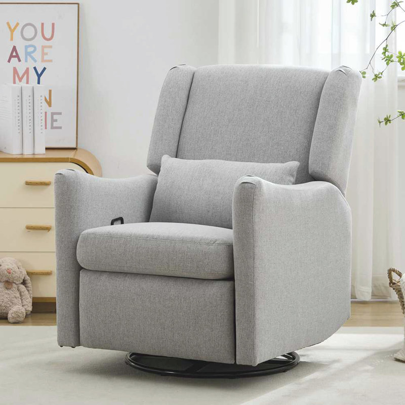 Fauteuil inclinable pivotant avec coussin, Lin gris