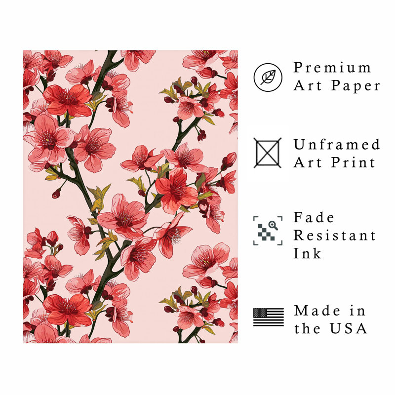 Art floral japonais, fleurs de cerisier japonaises, H 30 po x l 20 po