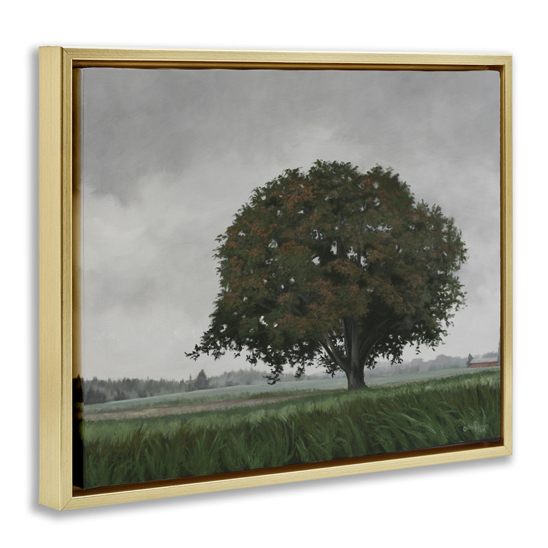 Cadre flottant Atmospheric Lone Tree, design par Julie Peterson, H 17 po x l 21 po, Cadre flottant métallique doré