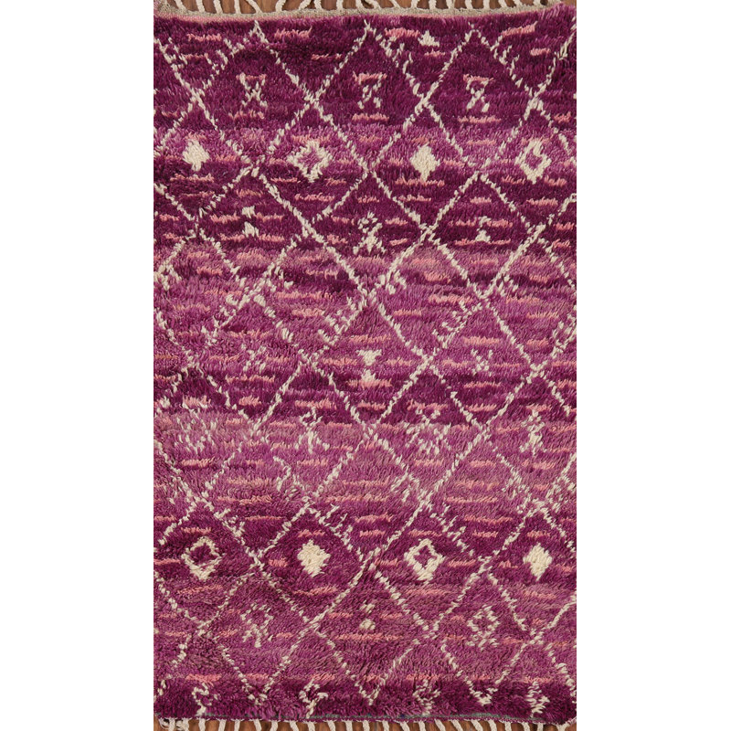Tapis mauve à motif treillis mauve 3 x 6