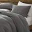 Couette 3 pièces lavée à la gaufre, 100% coton pour un sommeil douillet et confortable, motif unique, couverture surdimensionnée, douceur vivante avec une touche intemporelle, attaches, utilisation toutes saisons, couleur gris anthracite-120252345-120252343