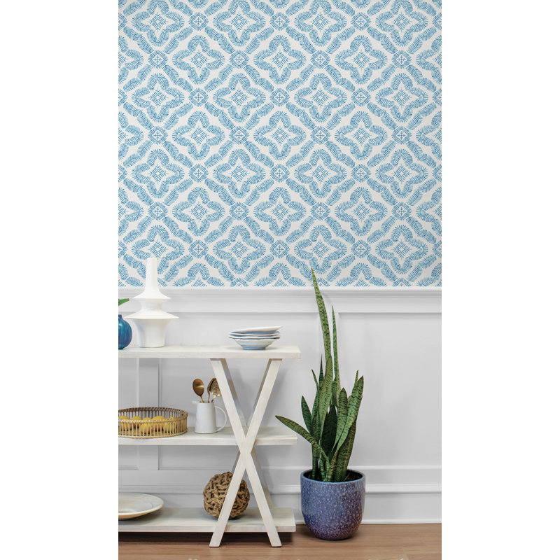 Rouleau de papier peint Brynnae L 27 pi x l 27 po, Bleu aéré