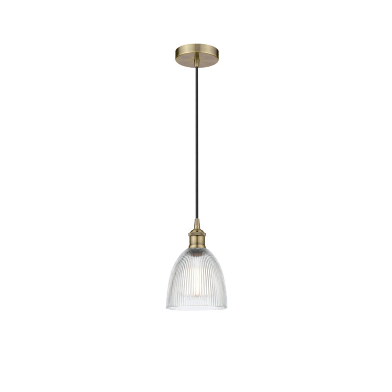 Philomene 1 - Light Single Pendant, Antique Brass, Clear