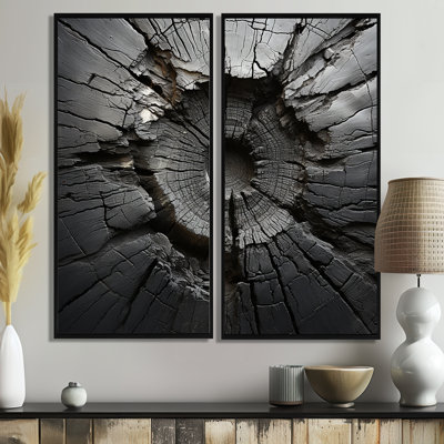 «Spiritual Grey Geode Stone Minimalisme II» - art mural noir
