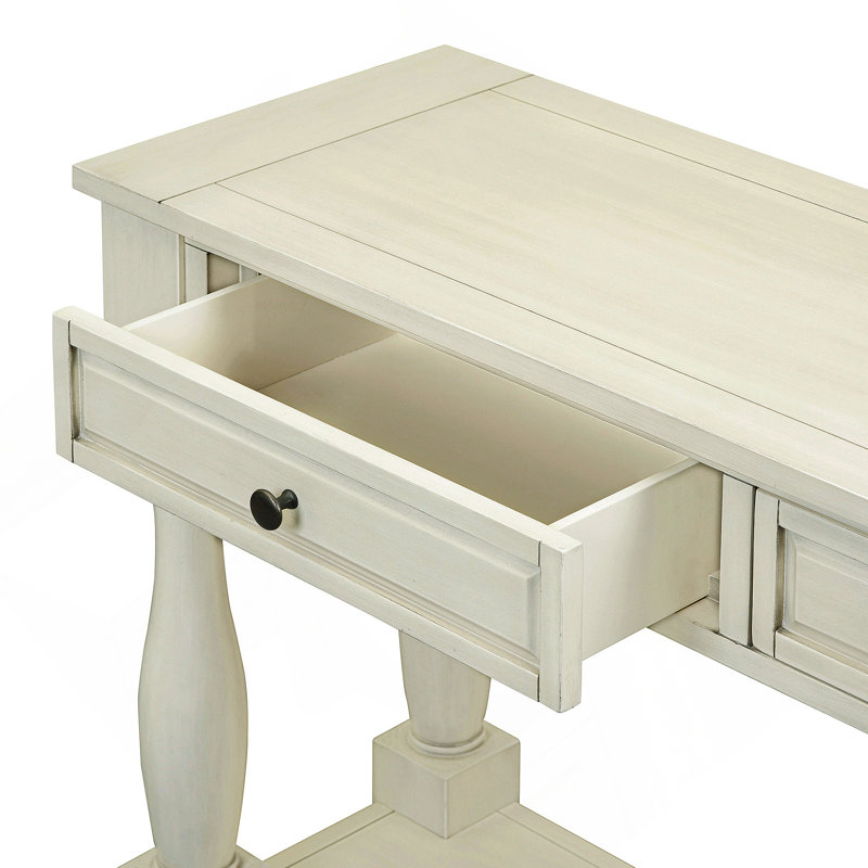 Cervantez Console Table Long Console Table with Drawers and Shelf,entryway table,sofa table, Antique White
