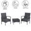 Ensemble de meubles d'extérieur 3 pièces Lavish Home - 2 chaises et table en rotin, noir