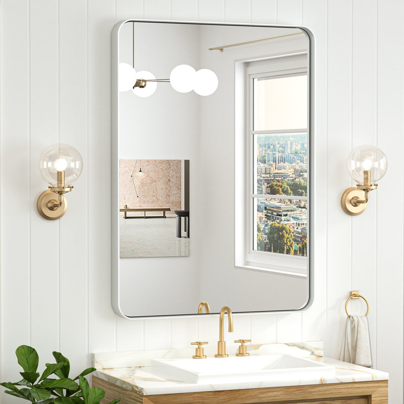 Miroir de salle de bain plombier en aluminium incassable et résistant à la rouille , 30 po x 36 po, Argent argent