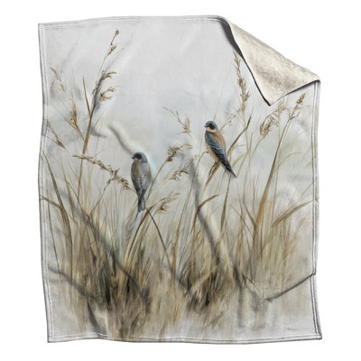 Two Birds On Grass Blankets