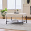 Banc rembourré en fausse fourrure de 30,7 po avec tablette de rangement ouverte en bois-1318664017
