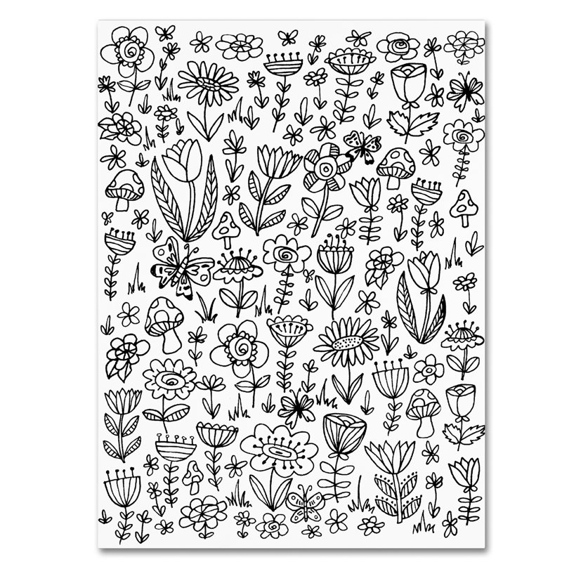 «Small Flowers» par Arzel, impression sur toile tendue, H 19 po x l 14 po x P 2 po