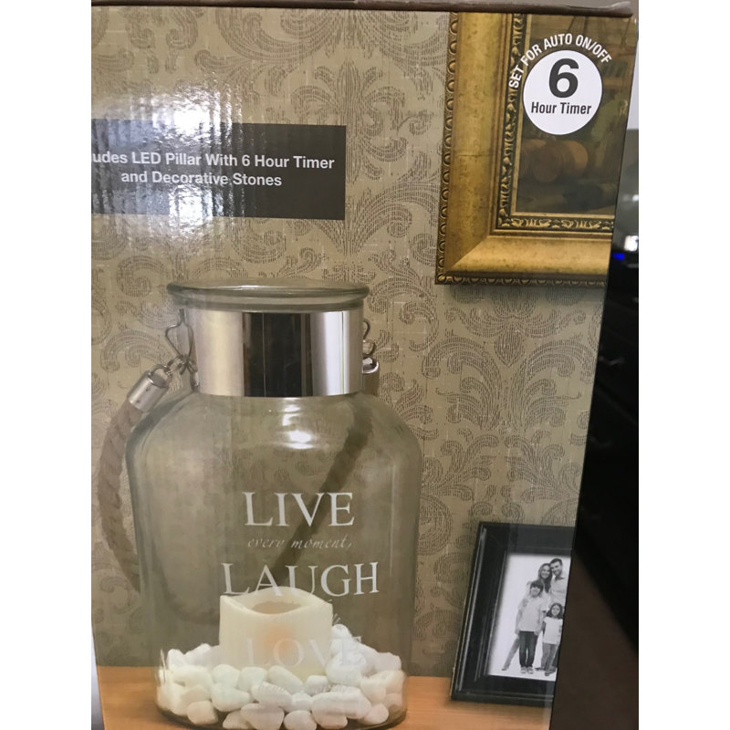 Lanterne en verre Live Laugh and Love