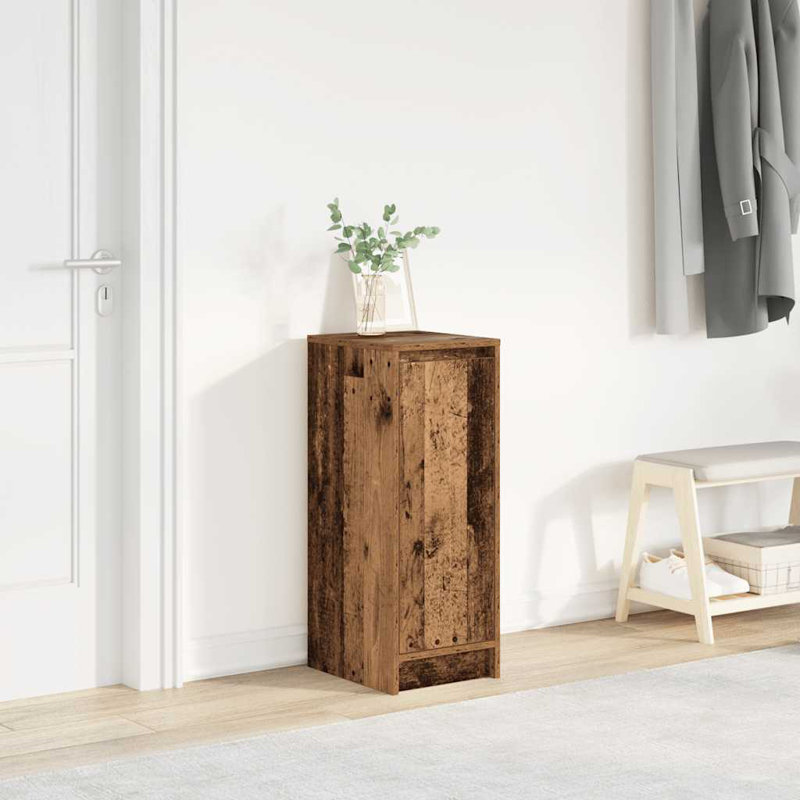 Shoe Cabinet Engineered Wood Medium Shoe Cabinet, Smoked Oak