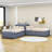 Lampart Twin Size L-Shaped Upholstered Platform Bed with Trundle and Two Drawers