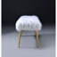 Banc Bagley II en fausse fourrure blanche et finition dorée