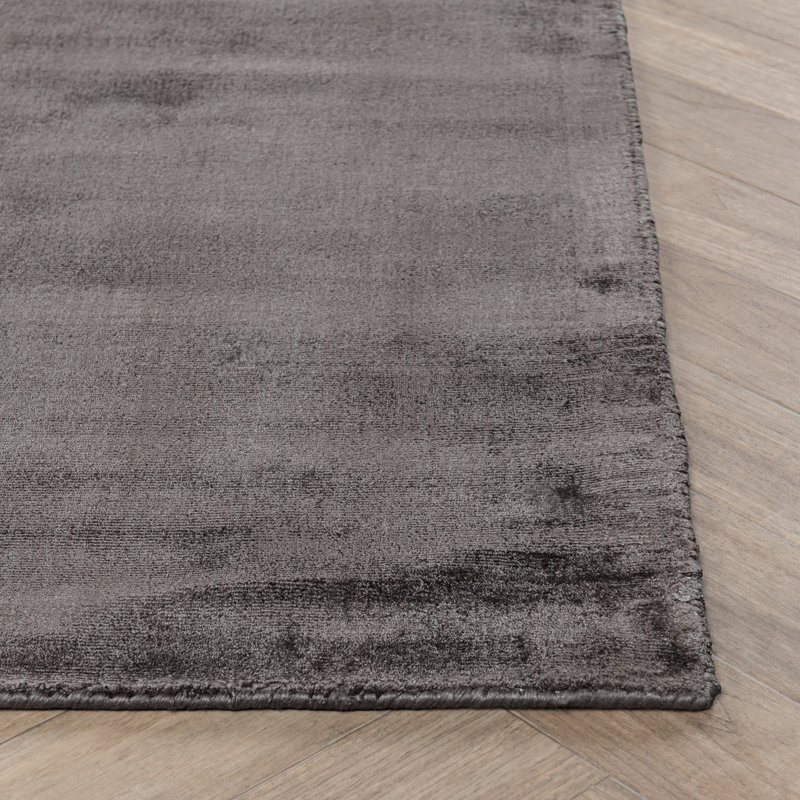 Berlin Distressed Handwoven Fabric Area Accent Rug, Charcoal, Rectangle 8' x 10'