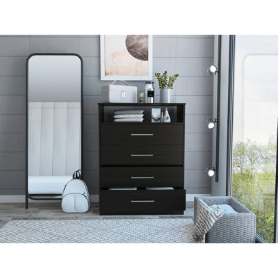 Continental Dresser Superior Top, Four Drawers One Shelf