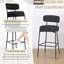 Tabouret de comptoir moderne à dossier courbé et rembourré-85609983