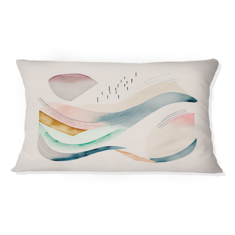 Coussin multicolore Pastel Waves - Abstract Minimalisme