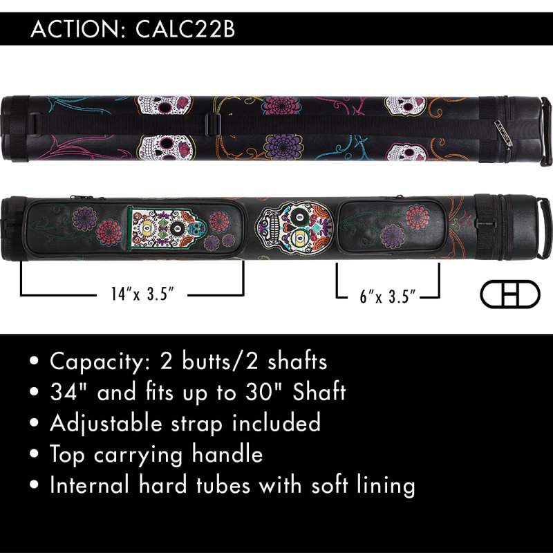 34" Calavera Pool Cue Case