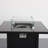 30" Black Powder-Coated Metal Fire Pit With Smoked Glass Top