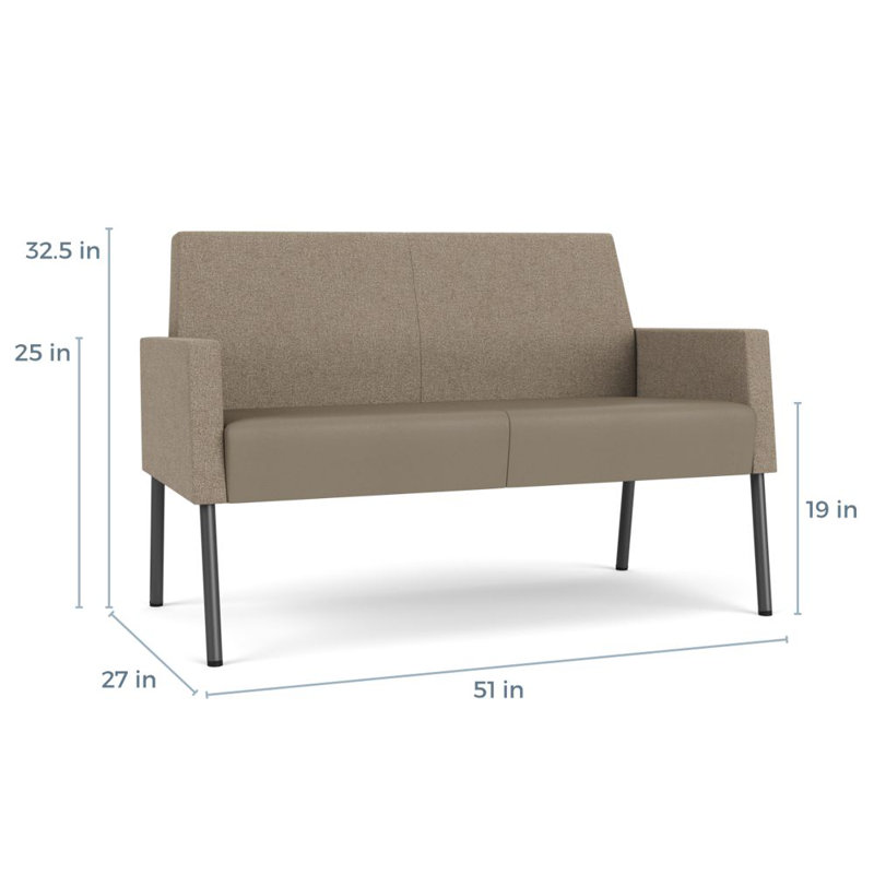 Causeuse Mystic, Acier gris anthracite, Archétype limon / Modena Farro