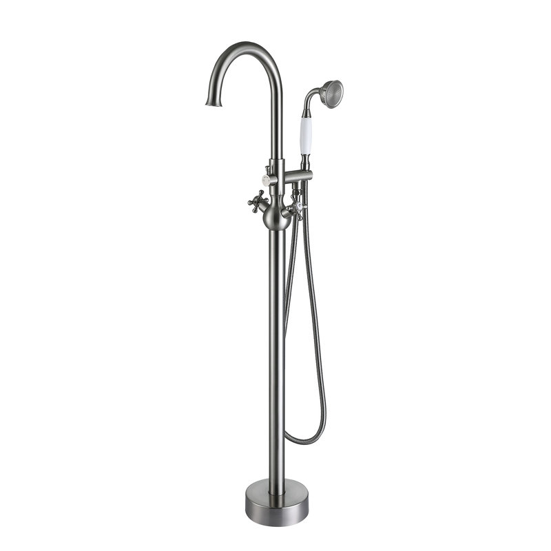 Robinet de baignoire autoportant avec douche à main - Métal, fabrication en métal