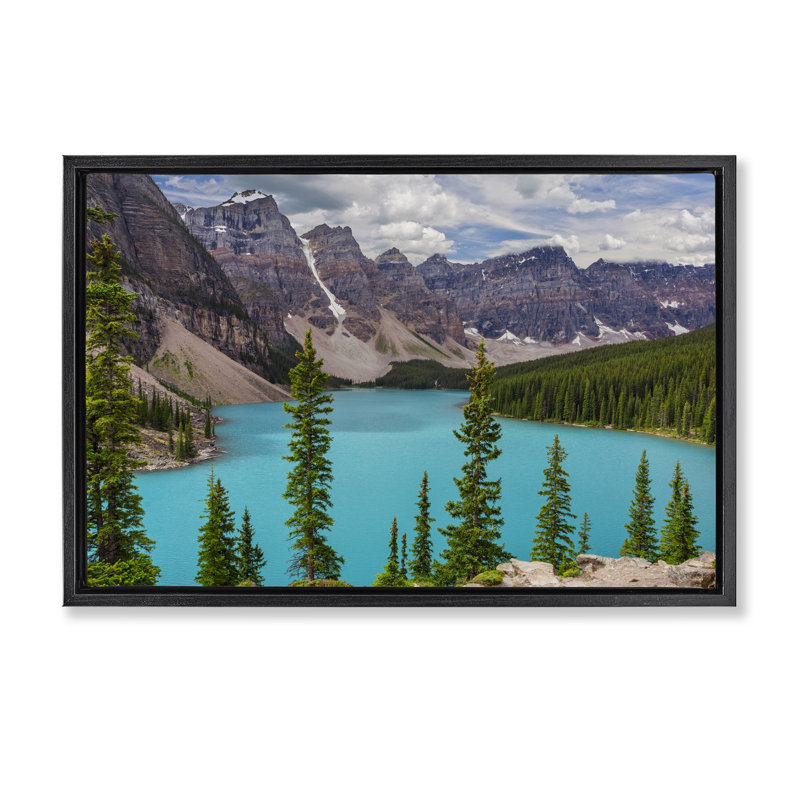 «Vivid Blue Valley Pond Floater» par Marty Hulsebos, Cadre flottant noir de jais, H 17 po x l 25 po