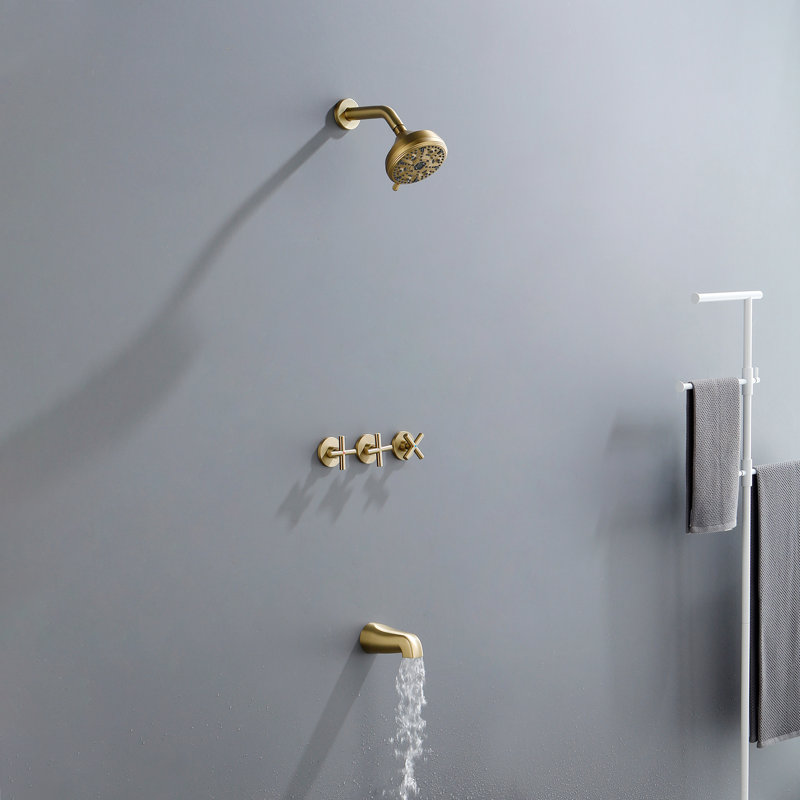 Tub & Shower Faucet, Brushed Gold