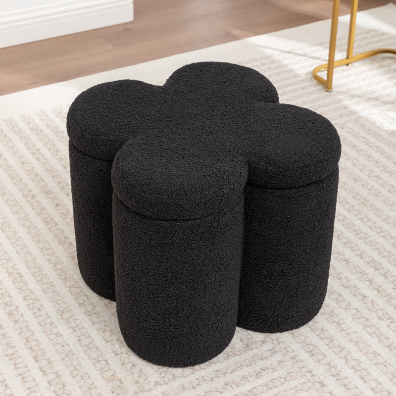 Etai 19" Width Upholstered Storage Ottoman, Black