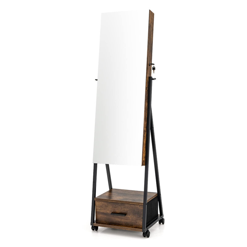 Jahnee Wall Jewelry Armoire, Rustic Brown
