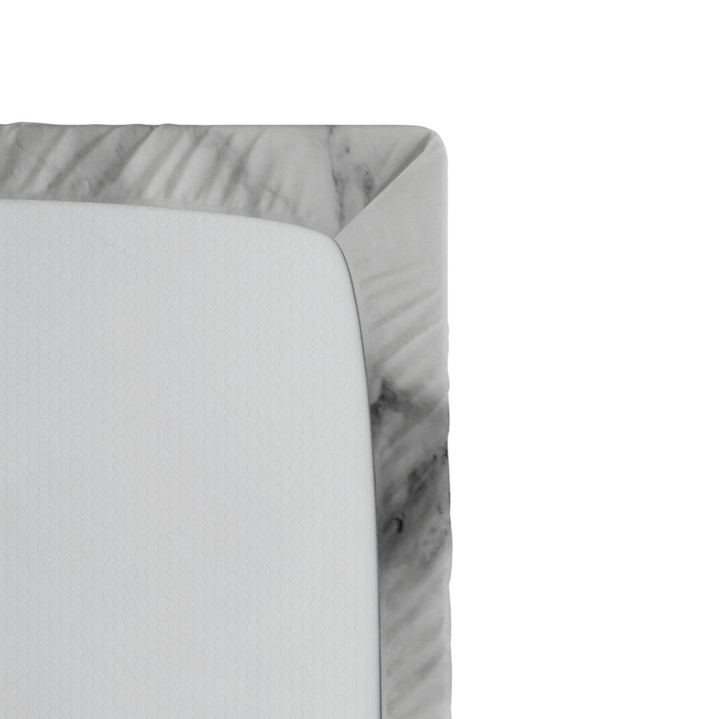 Drap-housse orange Ambesonne, Gris / poussière / marbre blanc 2, Drap-housse de taille double