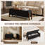 Bancs avec repose-pieds de rangement moderne de 47 po avec pieds en bois de noyer-477597265