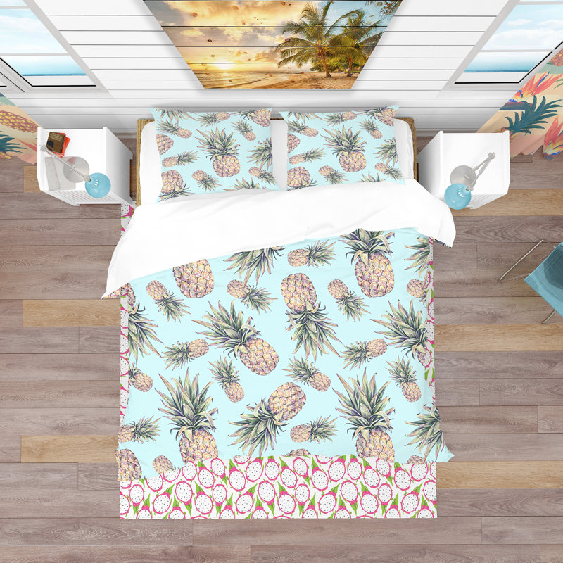 Ensemble de housse de couette tropical, Housse de couette très grand + 2 taies décoratives