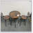 Round bar stool set with shelves, stool with backrest Rustic Brown