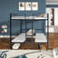 Lit mezzanine simple avec ensemble de table transformable en lit simple au-dessus d'un lit simple-1506669096