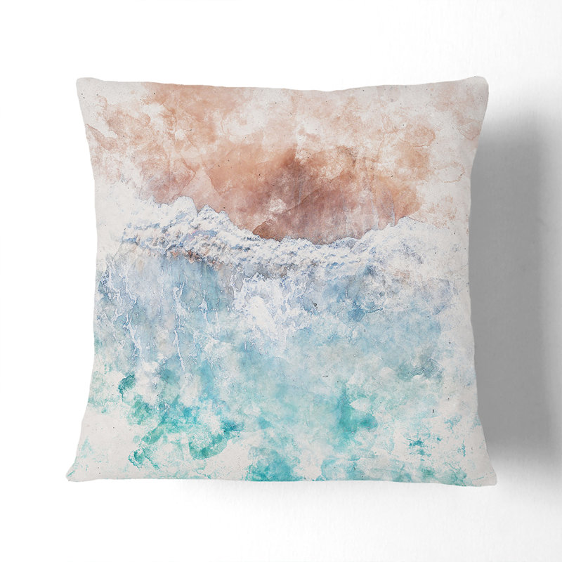 Sandy Beach Cushion with Filling, 40cm H x 40cm W x 15cm D, White
