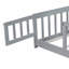 Structure de lit pleine grandeur avec clôture et porte, structure de lit en bois d'hévéa avec garde-corps de sécurité-1172315699