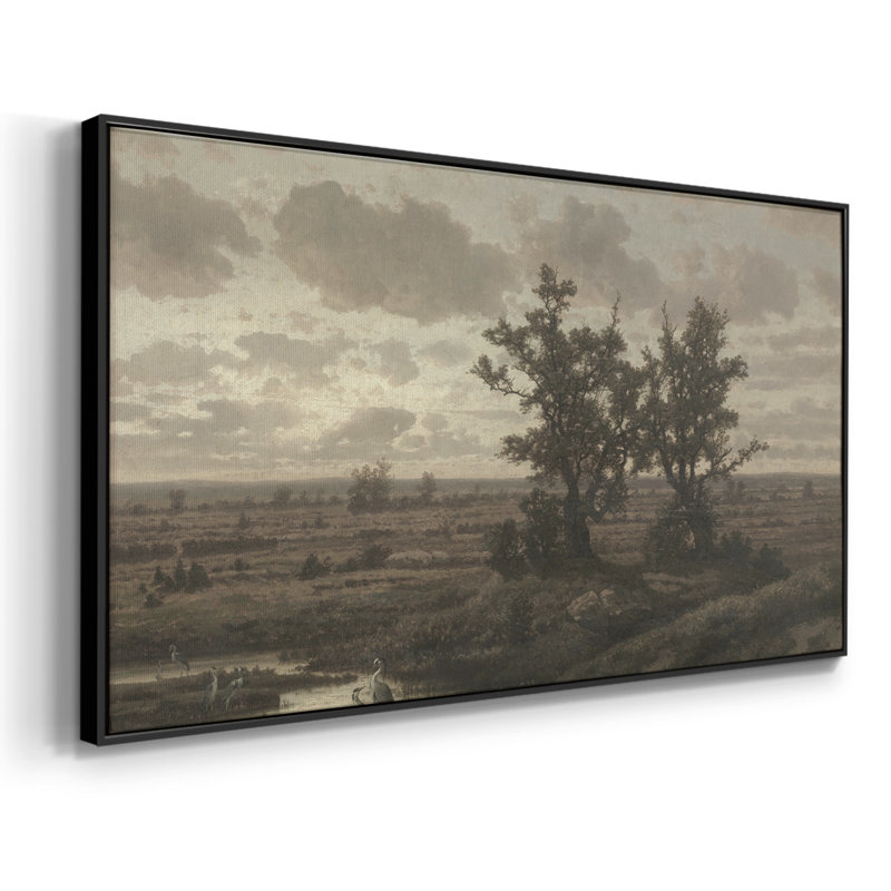 Série paysage - DMCVII - Toile tendue avec châssis encadré - Prêt à être accroché, Noir, H 21 po x l 41 po