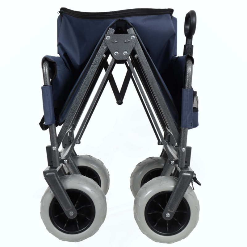 Chariot pliant 3 en 1 avec siège de banc - capacité de 500 lb, pneus de plage de 9 po x 4 po pour le camping et la plage