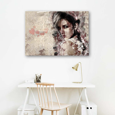 Beautiful Woman - Abstract - No Frame Print on Canvas
