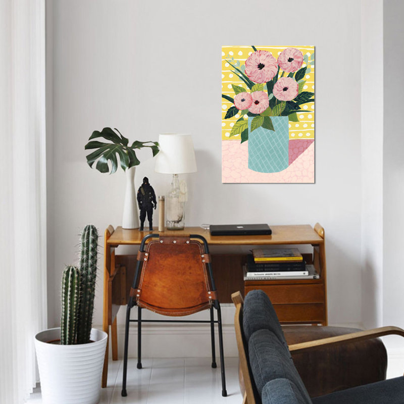 «Retro Bouquet II», impression sur toile, H 18 po x l 12 po x P 1,5 po, Toile tendue, Pas de tapis