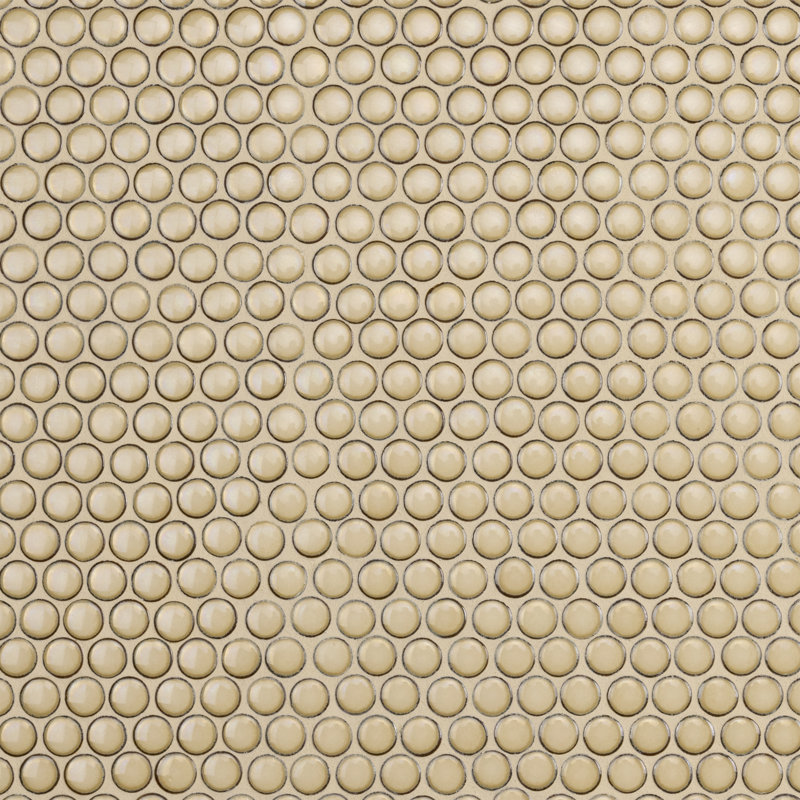 Carreau de mosaïque rond en porcelaine pour plancher et mur 11-7/8 po x 12-5/8 po Hudson Penny, Café