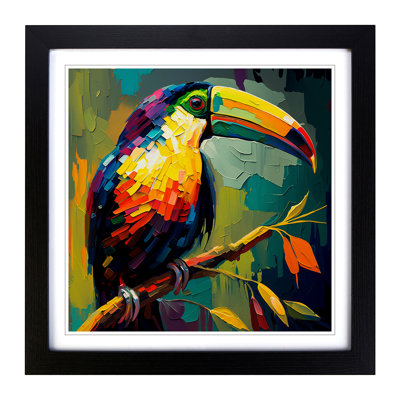 Toucan Palette Knife Painting - Framed Print